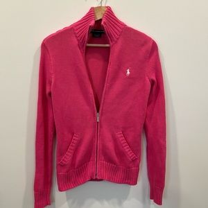 {Ralph Lauren} Sport vintage pink full zip sweater barbiecore